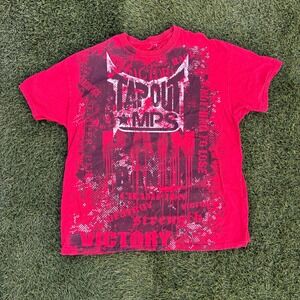Vintage Y2K Tap Out T-Shirt Red Affliction Style MMA Size XXL